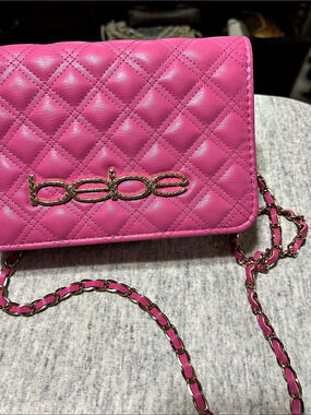 bebe Quilted Crossbody Bag in Pink